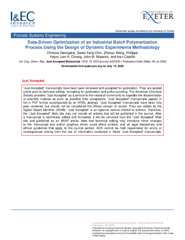 (PDF) Data-Driven Optimization of an Industrial Batch Polymerization ...