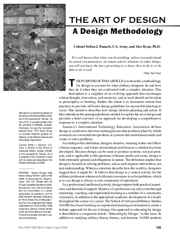 (PDF) The Art of Design: A Design Methodology