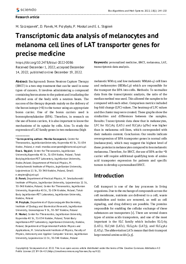 (PDF) Transcriptomic data analysis of melanocytes and melanoma cell ...