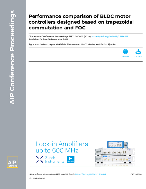 (PDF) Performance comparison of BLDC motor controllers designed based ...