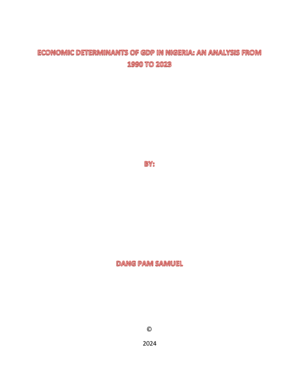 (PDF) ECONOMIC DETERMINANTS OF GDP IN NIGERIA