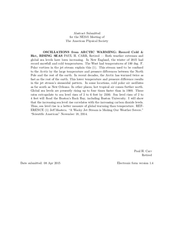 Pdf Oscillations From Arctic Warming Record Cold Hot Rising Seas
