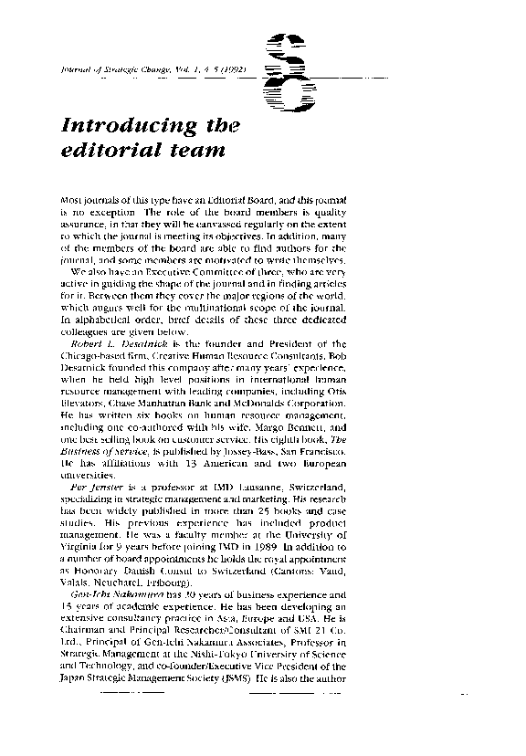 (PDF) Introducing the editorial team