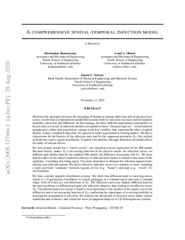 (PDF) A comprehensive spatial-temporal infection model