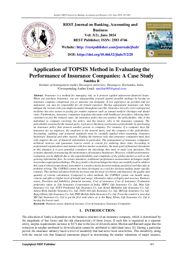 (PDF) Application of TOPSIS Method in Evaluating the Performance of ...