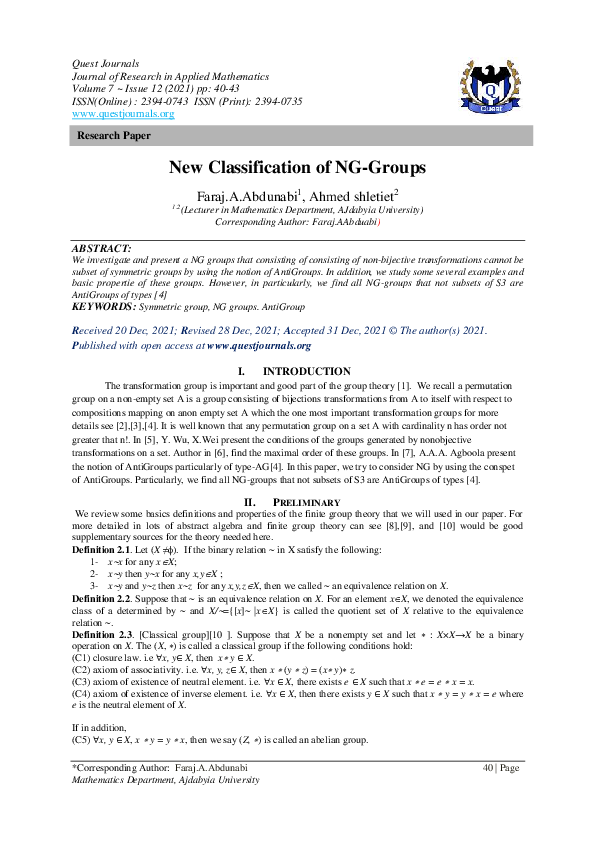 (PDF) New Classification of NG-Groups
