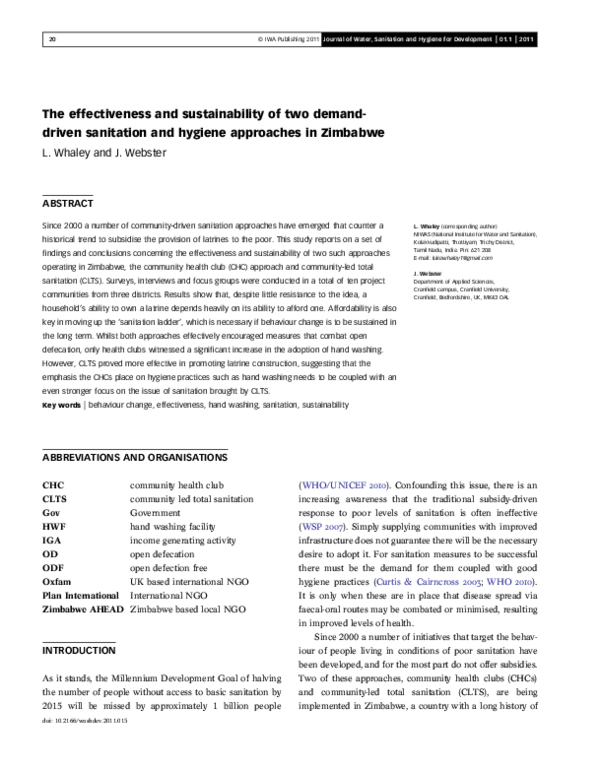 PDF) The effectiveness and sustainability of two demand-driven 