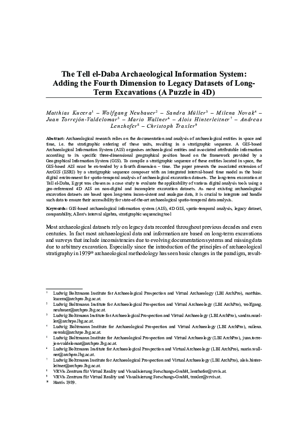 (PDF) The Tell el-Daba Archaeological Information System: Adding the ...