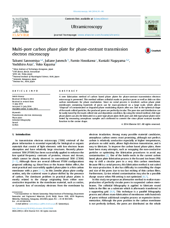 (PDF) Multi-pore carbon phase plate for phase-contrast transmission ...