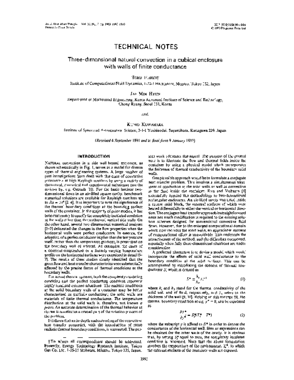 (PDF) Three-dimensional natural convection in a cubical enclosure with ...
