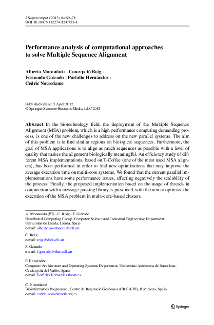 (PDF) Performance analysis of computational approaches to solve ...