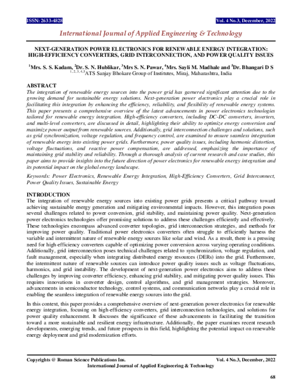 (PDF) NEXT-GENERATION POWER ELECTRONICS FOR RENEWABLE ENERGY ...