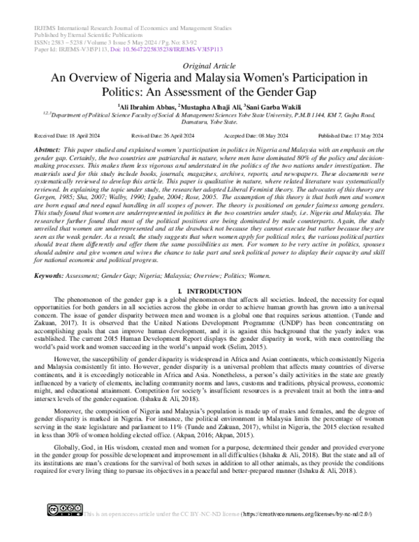 (PDF) An Overview of Nigeria and Malaysia Women's Participation in ...