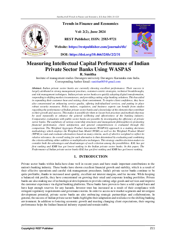 (PDF) Measuring Intellectual Capital Performance of Indian Private ...