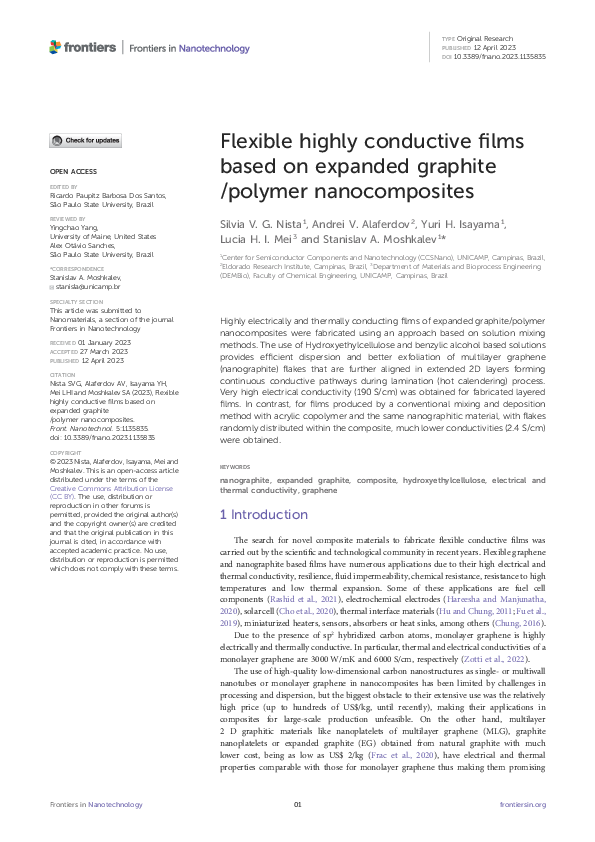 (PDF) Flexible highly conductive films based on expanded graphite ...