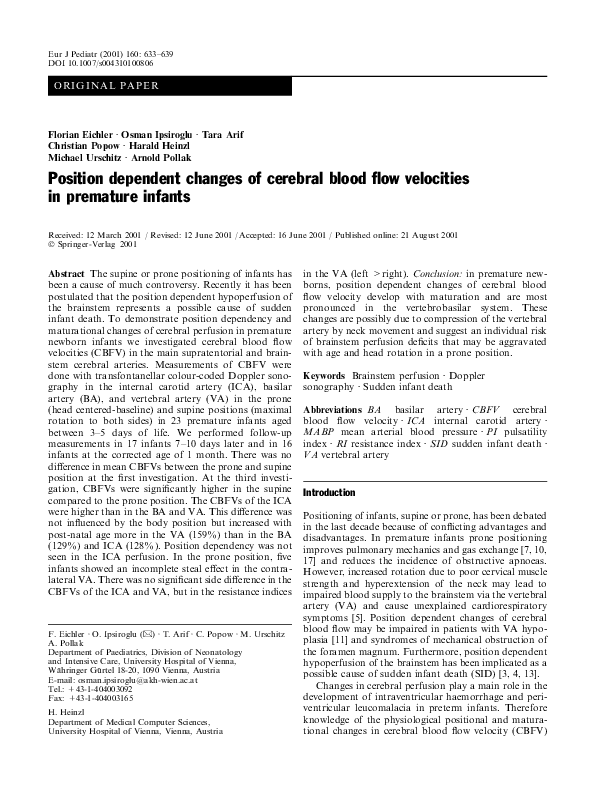 (PDF) Position dependent changes of cerebral blood flow velocities in ...