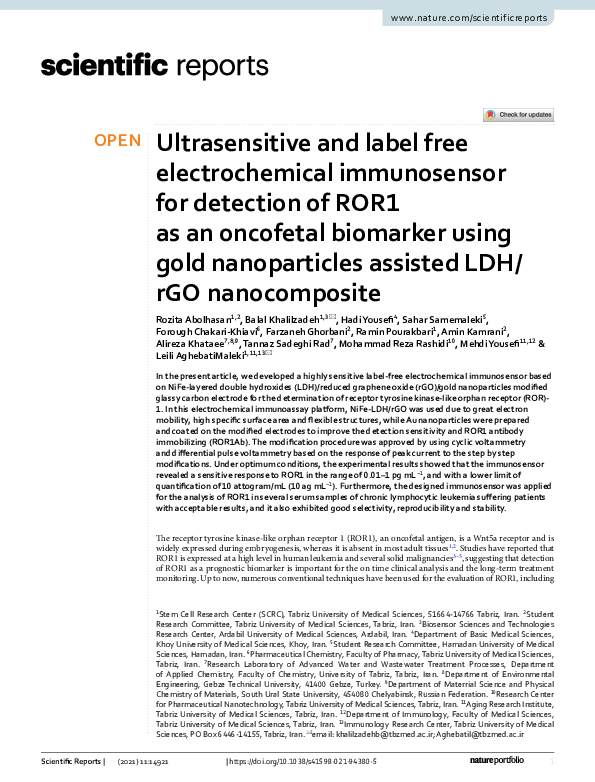 (PDF) Ultrasensitive and label free electrochemical immunosensor for ...