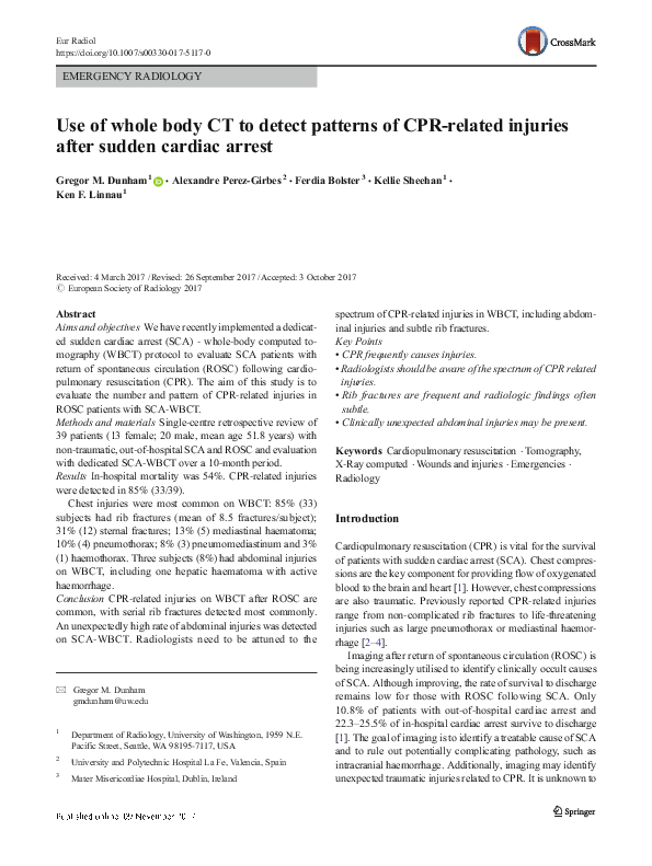 (PDF) Use of whole body CT to detect patterns of CPR-related injuries ...