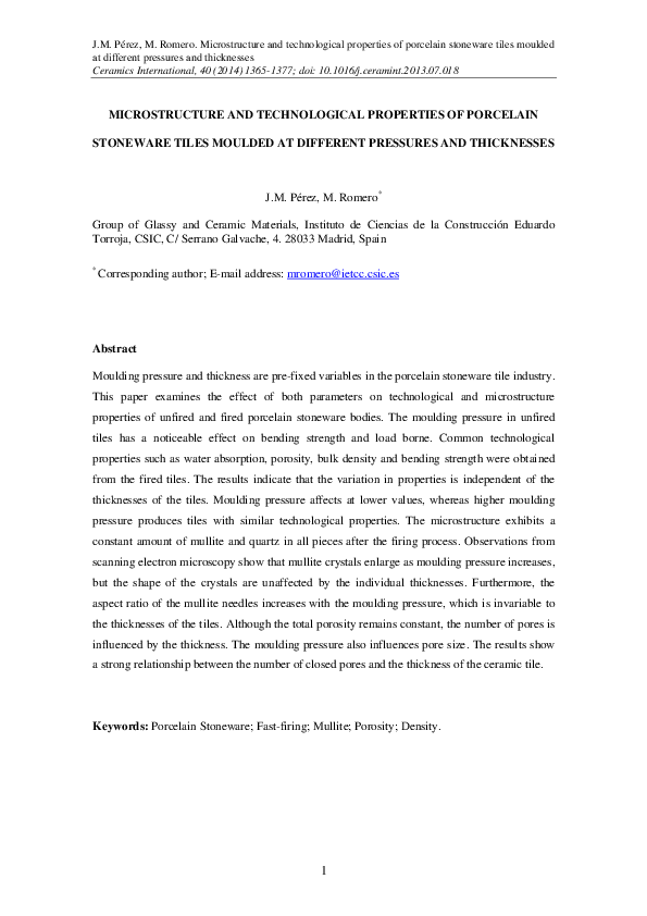 (PDF) Microstructure and technological properties of porcelain ...