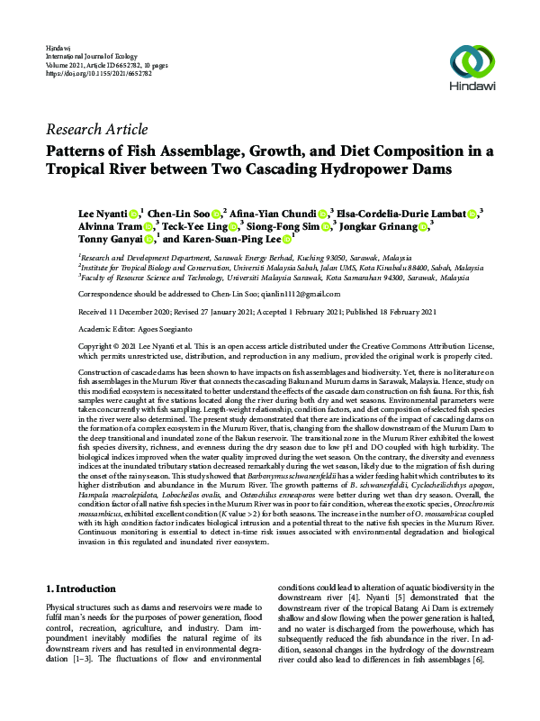 (PDF) Patterns of Fish Assemblage, Growth, and Diet Composition in a ...