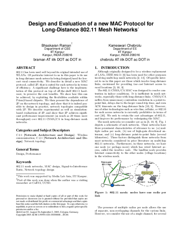 (PDF) Design and evaluation of a new MAC protocol for long-distance 802 ...