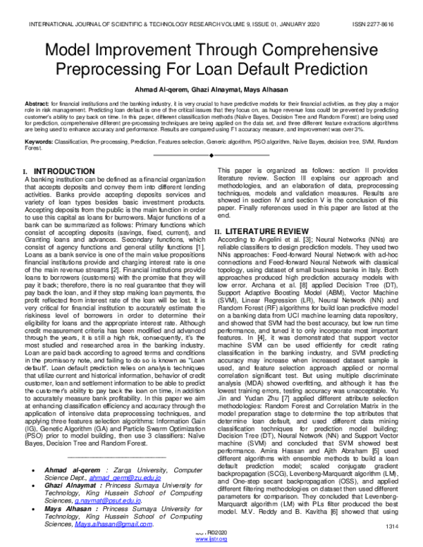 (PDF) Model Improvement Through Comprehensive Preprocessing For Loan ...