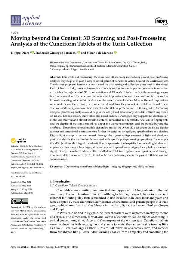 (PDF) Moving beyond the Content: 3D Scanning and Post-Processing ...