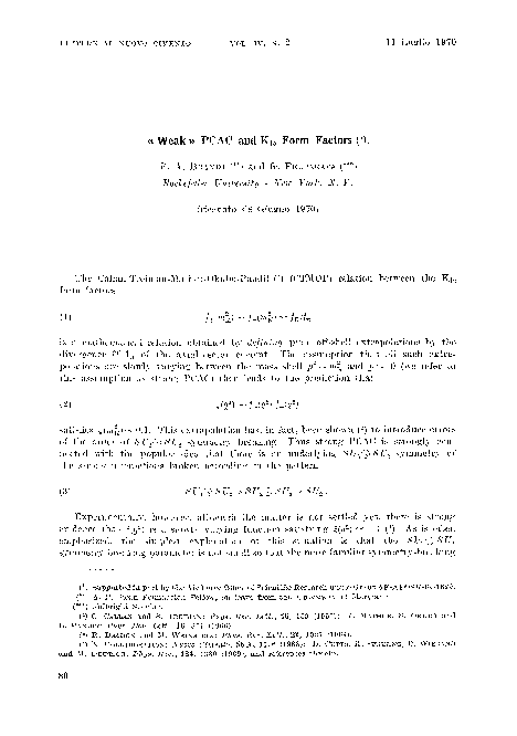 (PDF) « Weak » PCAC and K t3 form factors