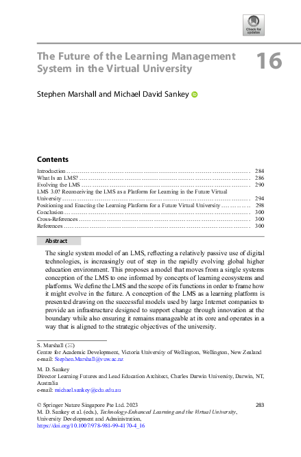 (PDF) The Future of the Learning Management System in the Virtual ...