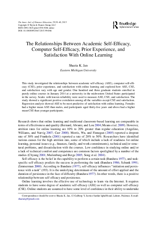 (PDF) The Relationships Between Academic Self-Efficacy, Computer Self ...