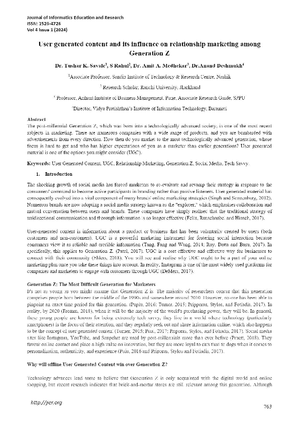 (PDF) View of User generated content and its influence on relationship ...
