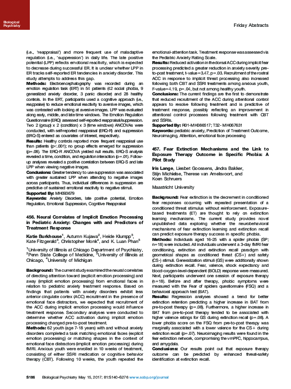 (PDF) 457. Fear Extinction Mechanisms and the Link to Exposure Therapy ...