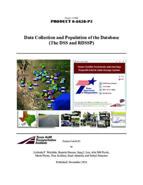 (PDF) Data Collection and Population of the Database (The DSS and RDSSP)