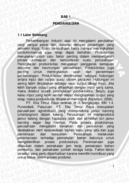 (PDF) Analisis Produktivitas Proses Produksi Pengalengan Jamur Kancing ...