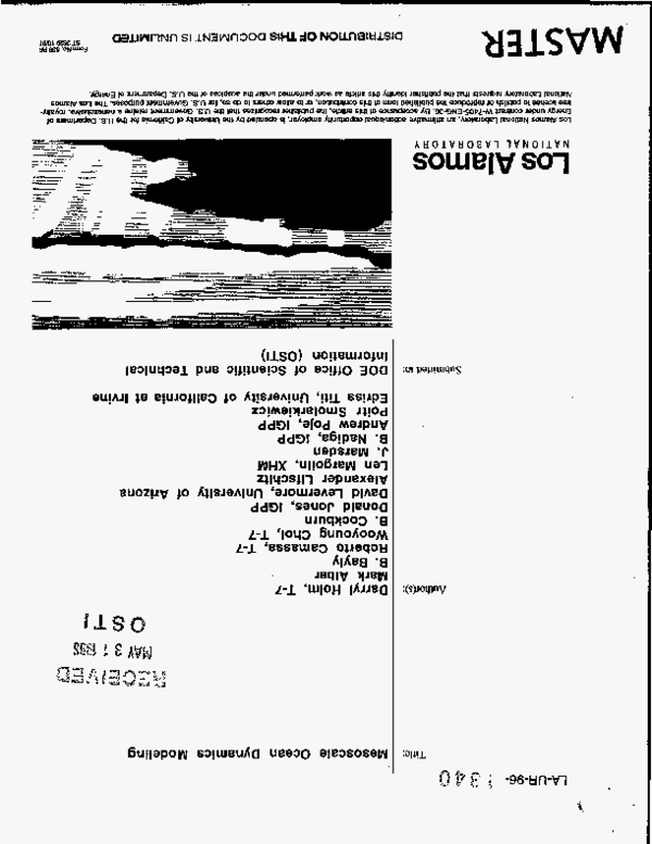 Pdf Mesoscale Ocean Dynamics Modeling