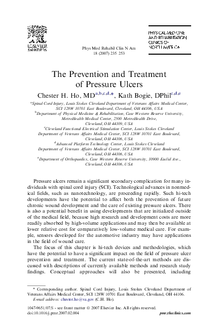 (PDF) The Prevention and Treatment of Pressure Ulcers
