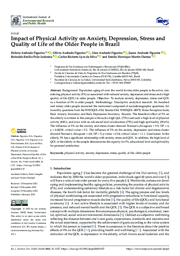 (PDF) Impact of Physical Activity on Anxiety, Depression, Stress and ...