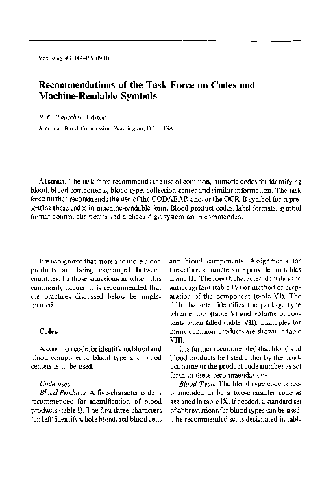 (PDF) Recommendations of the Task Force on Codes and Machine-Readable ...