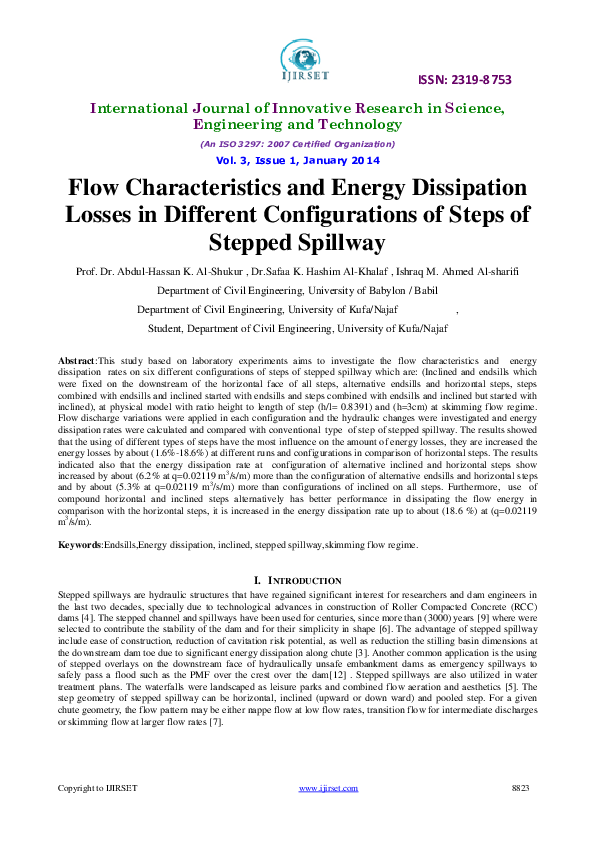 (PDF) Flow Characteristics and Energy Dissipation Losses in Different ...