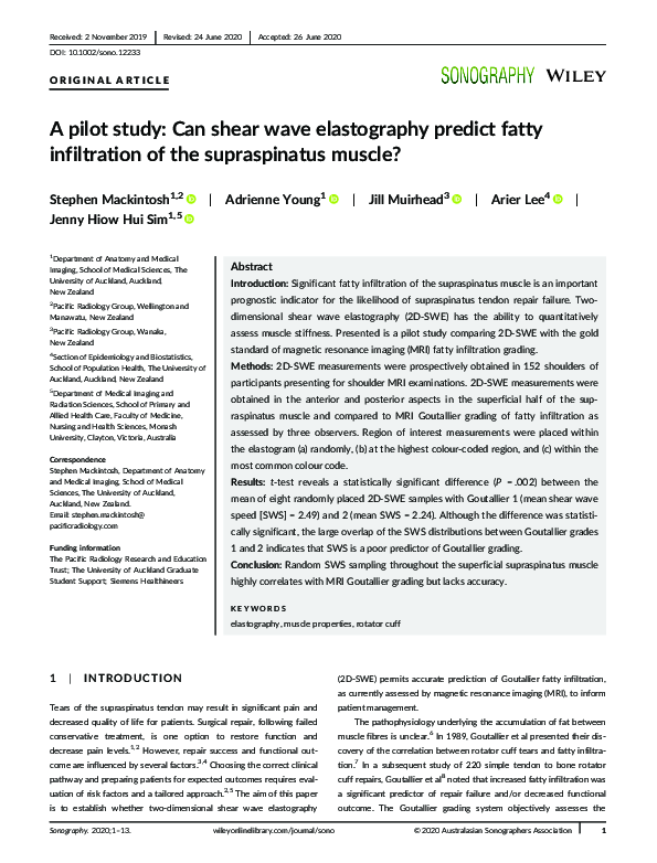 (PDF) A pilot study: Can shear wave elastography predict fatty ...