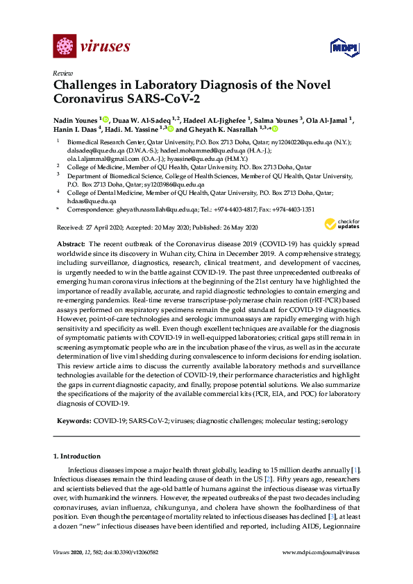 (PDF) Challenges in Laboratory Diagnosis of the Novel Coronavirus SARS ...
