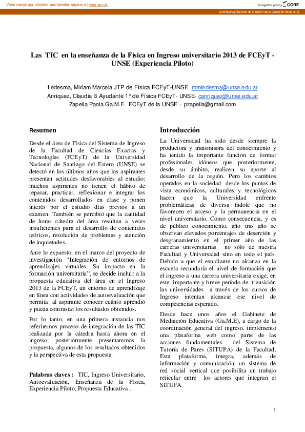 (PDF) Las TIC en la enseñanza de la Física en ingreso universitario ...