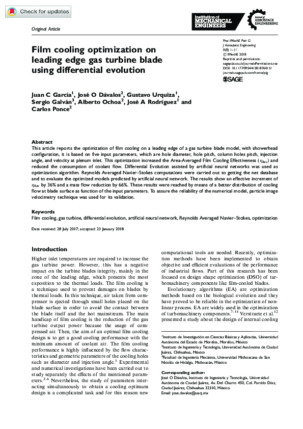 (PDF) Film cooling optimization on leading edge gas turbine blade using ...