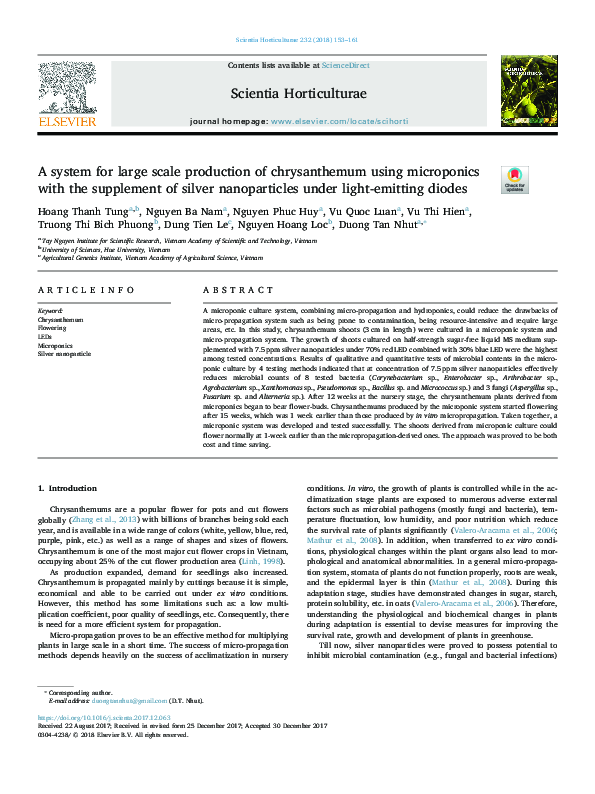 (PDF) A system for large scale production of chrysanthemum using ...