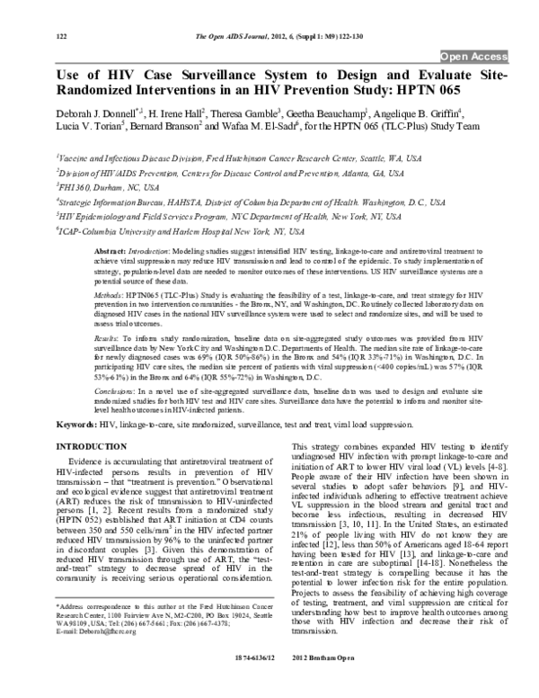 (PDF) Use of HIV case surveillance system to design and evaluate site ...