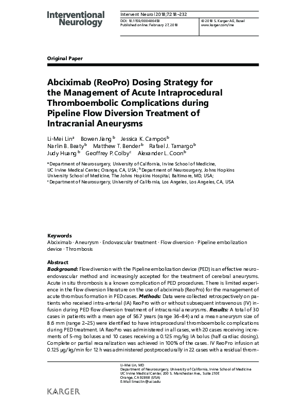 (PDF) Abciximab (ReoPro) Dosing Strategy for the Management of Acute ...