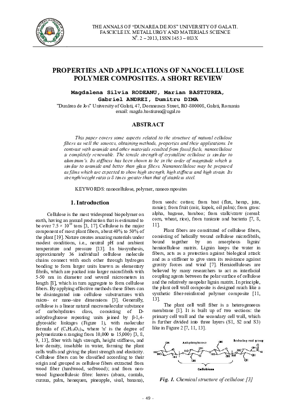 (PDF) Properties and Applications of Nanocellulose Polymer Composites ...