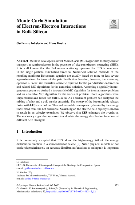 (PDF) Monte Carlo Simulation of Electron-Electron Interactions in Bulk ...