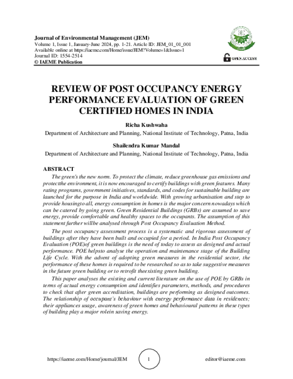 View of The importance of post-occupancy evaluation for our future built ...