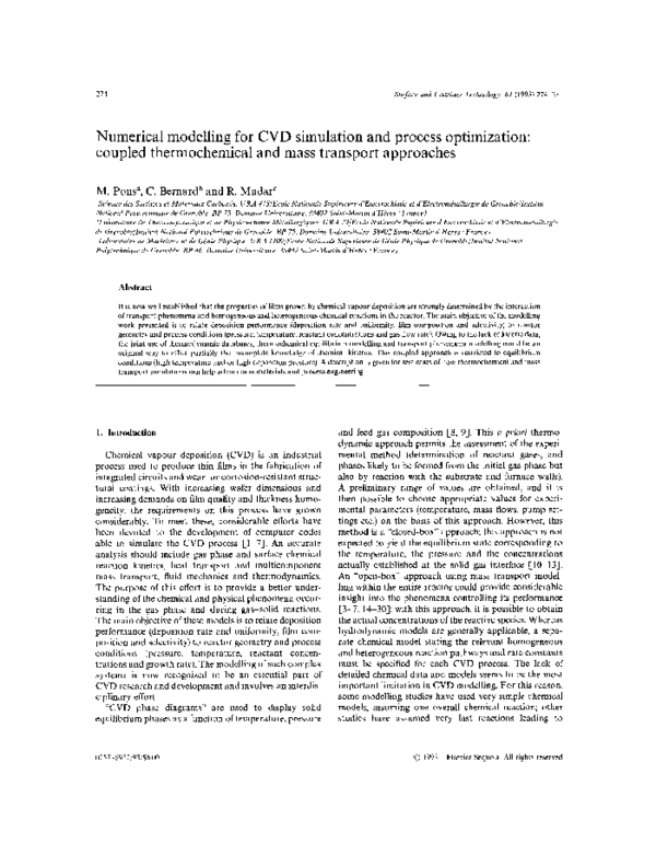 (PDF) Numerical modelling for CVD simulation and process optimization ...